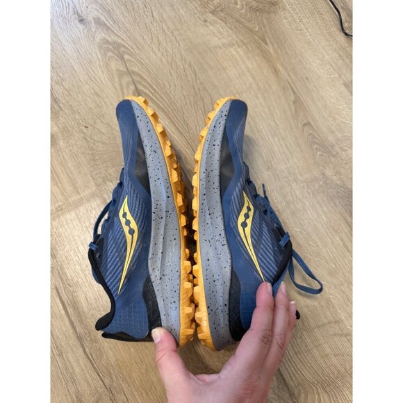 Saucony Women's Peregrine 12 Trail Running Shoe Navy/Gold 7.5 - Picture 6 of 8